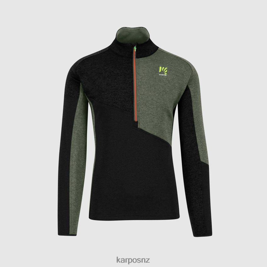 Fleece| BLACK/BLACK SAND/THYME 0848P8265 Karpos FEDERA HALF-ZIP FLEECE Men