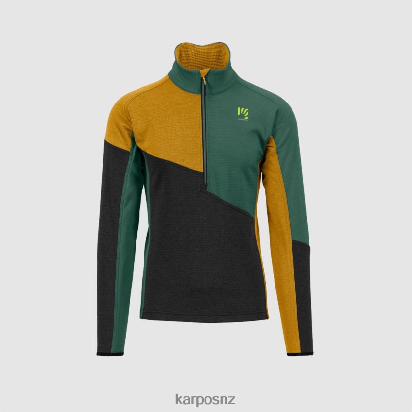 Fleece| BLACK/GOLD FLAKE/SMOKE PINE 0848P8264 Karpos FEDERA HALF-ZIP FLEECE Men