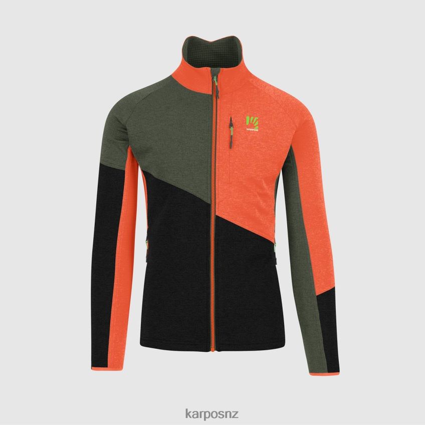 Fleece| BLACK SAND/THYME/SPICY ORANGE 0848P8241 Karpos FEDERA FULL-ZIP FLEECE Men