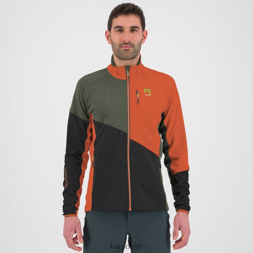 Fleece| BLACK SAND/THYME/SPICY ORANGE 0848P8241 Karpos FEDERA FULL-ZIP FLEECE Men