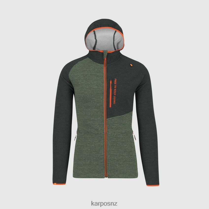 Hoody| THYME/BLACK SAND 0848P8178 Karpos CAMOSCIO FULL ZIP HOODIE Men