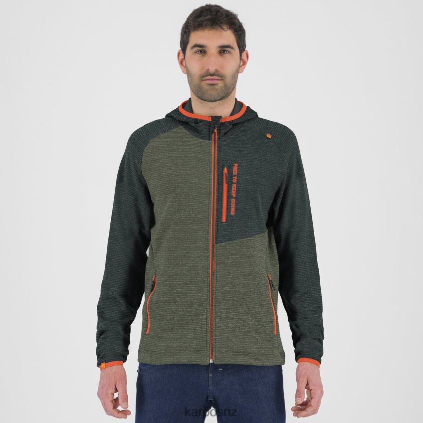 Hoody| THYME/BLACK SAND 0848P8178 Karpos CAMOSCIO FULL ZIP HOODIE Men