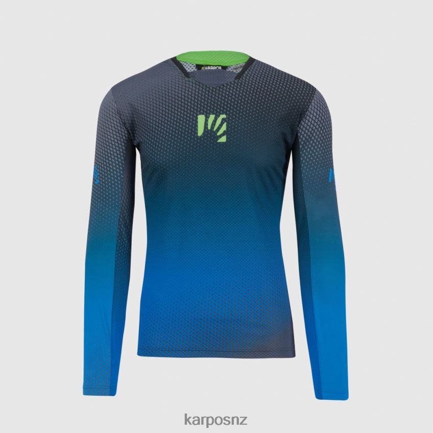 T-Shirt| BLACK/INDIGO B./GREEN FLUO 0848P8322 Karpos VAL DI DENTRO JERSEY LS Men