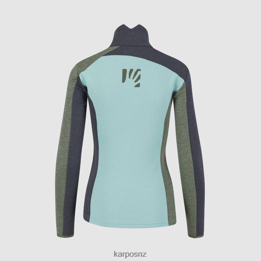 Fleece| AQUA SKY/BLACK SAND/THYME 0848P81182 Karpos FEDERA FULL-ZIP W FLEECE Women