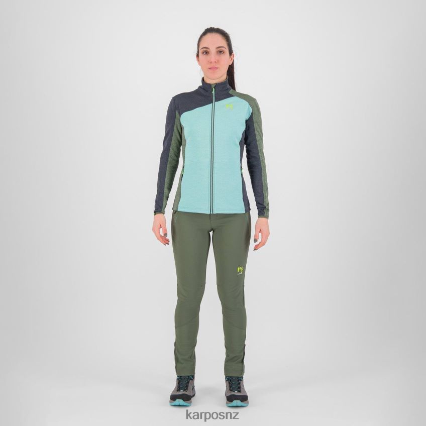Fleece| AQUA SKY/BLACK SAND/THYME 0848P81182 Karpos FEDERA FULL-ZIP W FLEECE Women