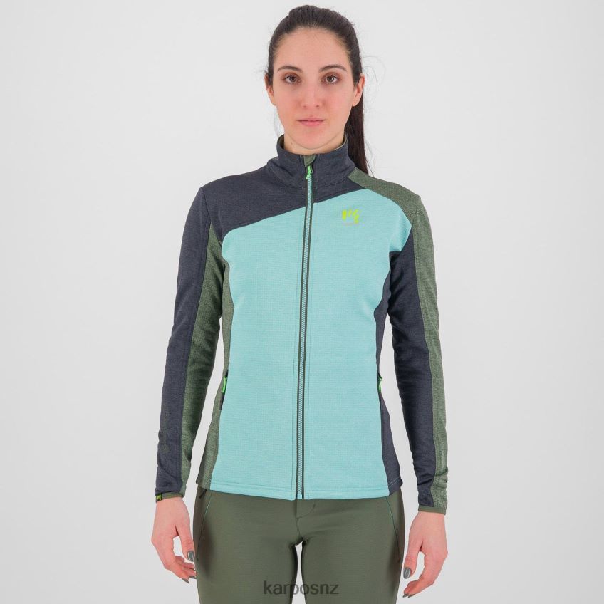 Fleece| AQUA SKY/BLACK SAND/THYME 0848P81182 Karpos FEDERA FULL-ZIP W FLEECE Women