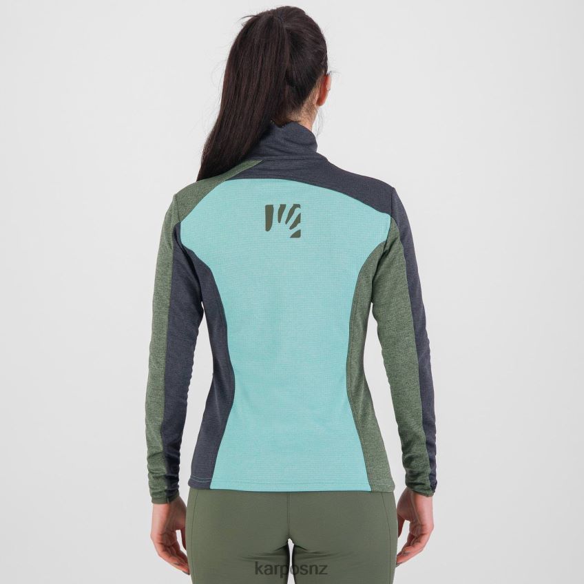 Fleece| AQUA SKY/BLACK SAND/THYME 0848P81182 Karpos FEDERA FULL-ZIP W FLEECE Women