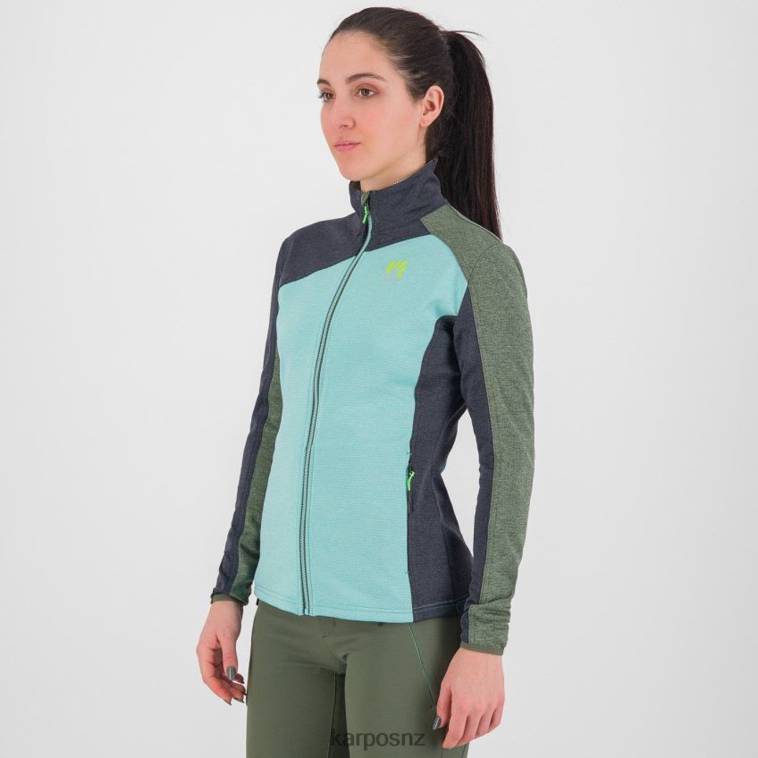 Fleece| AQUA SKY/BLACK SAND/THYME 0848P81182 Karpos FEDERA FULL-ZIP W FLEECE Women