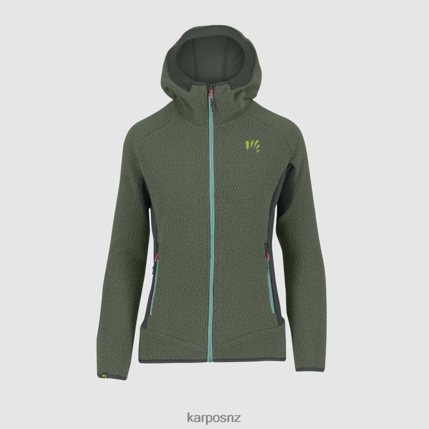Fleece| BLACK SAND/THYME 0848P81113 Karpos 80'S HOODIE W FLEECE Women