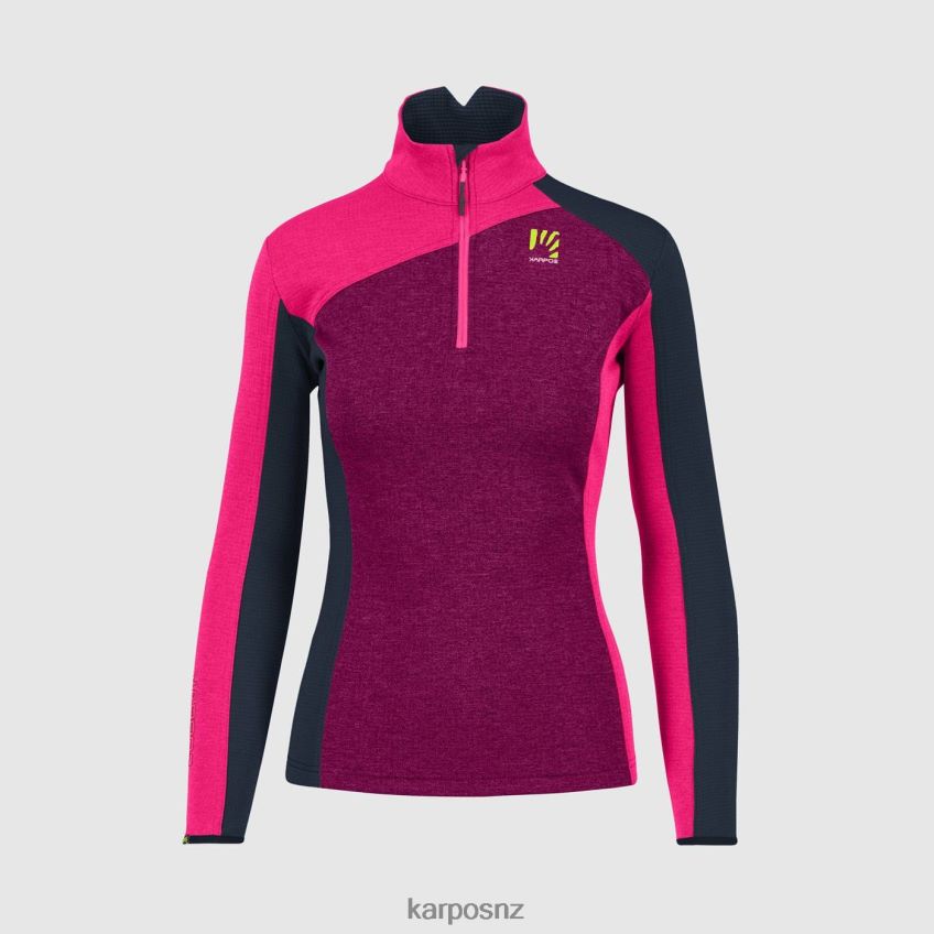 Fleece| BOYSENBERRY/PINK/VULCAN 0848P81201 Karpos FEDERA HALF-ZIP W FLEECE Women