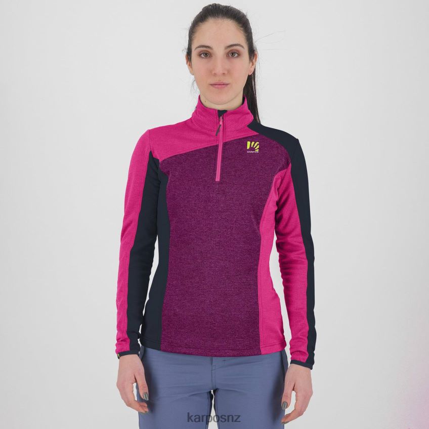 Fleece| BOYSENBERRY/PINK/VULCAN 0848P81201 Karpos FEDERA HALF-ZIP W FLEECE Women