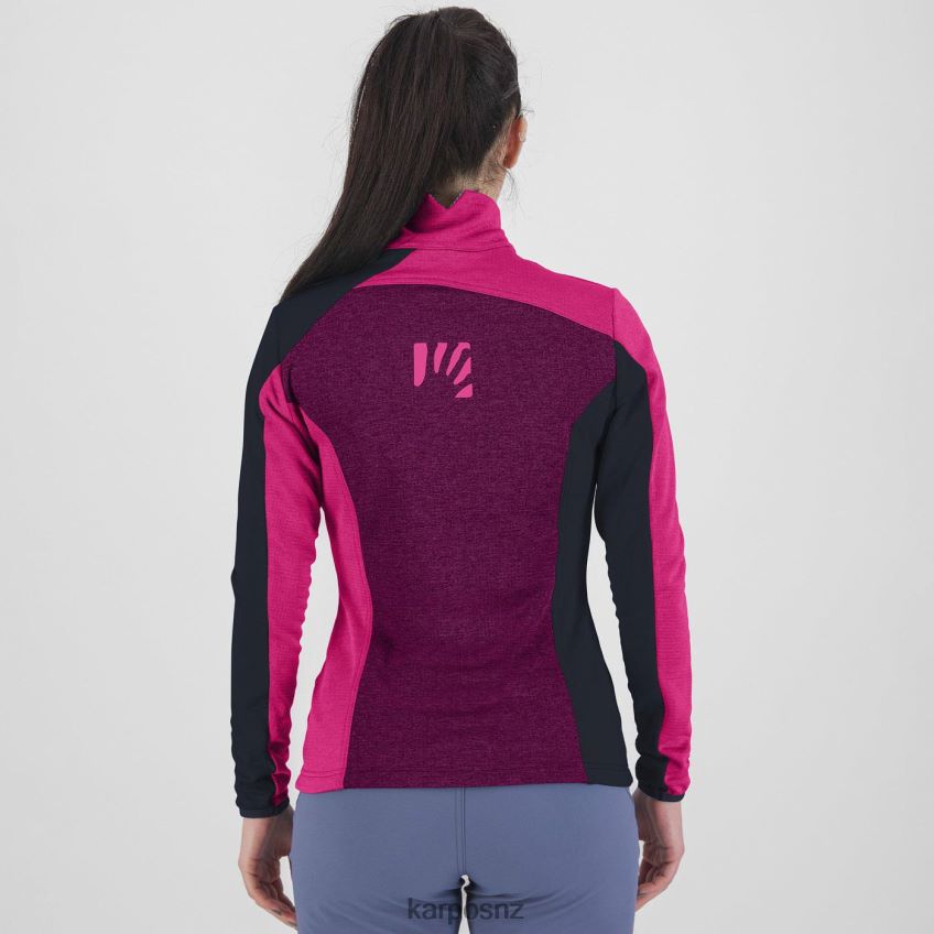 Fleece| BOYSENBERRY/PINK/VULCAN 0848P81201 Karpos FEDERA HALF-ZIP W FLEECE Women