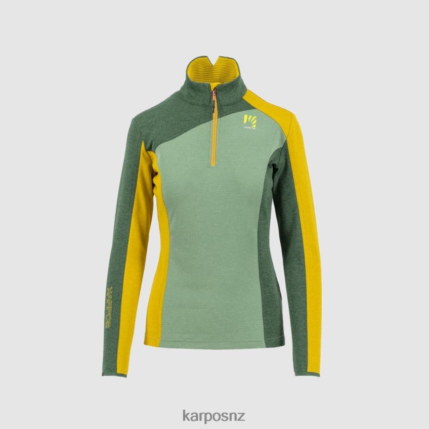 Fleece| FROSTY S./JUNGLE GREEN/GOLD FL 0848P81200 Karpos FEDERA HALF-ZIP W FLEECE Women