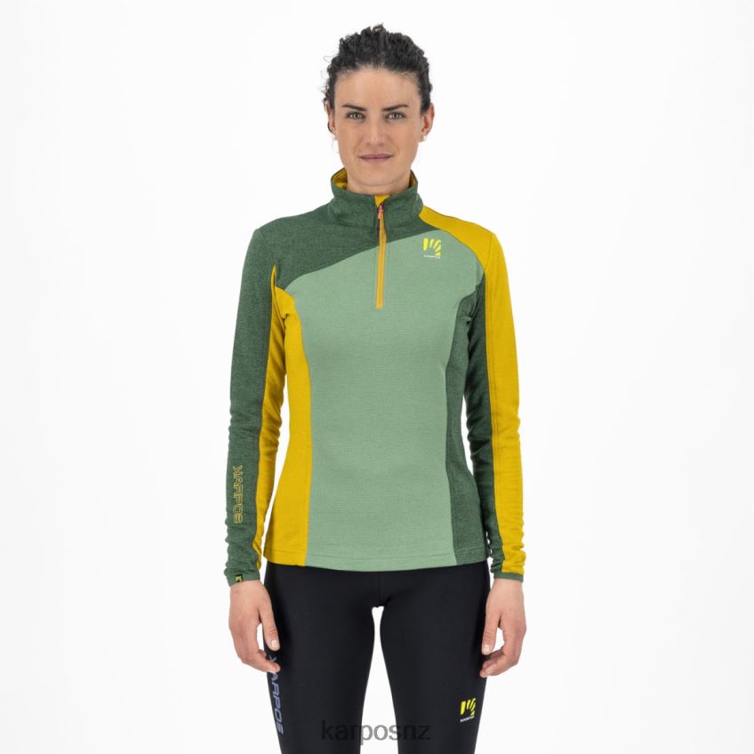 Fleece| FROSTY S./JUNGLE GREEN/GOLD FL 0848P81200 Karpos FEDERA HALF-ZIP W FLEECE Women