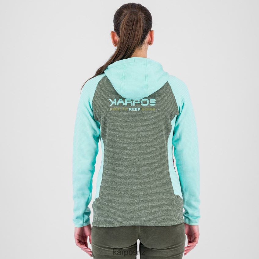 Fleece| THYME/AQUA SKY 0848P81120 Karpos CAMOSCIO W FULL ZIP HOOD Women