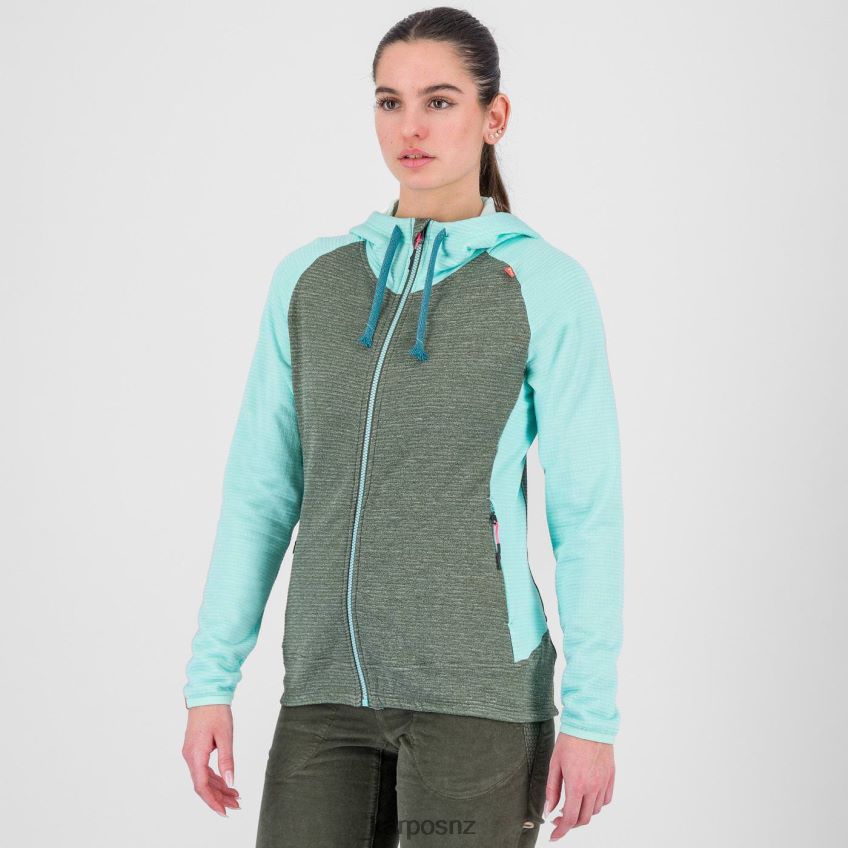 Fleece| THYME/AQUA SKY 0848P81120 Karpos CAMOSCIO W FULL ZIP HOOD Women
