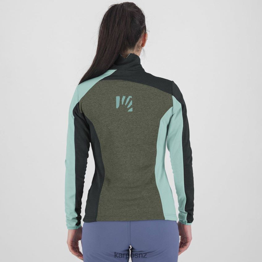 Fleece| THYME/BLACK SAND/AQUA SKY 0848P81204 Karpos FEDERA HALF-ZIP W FLEECE Women