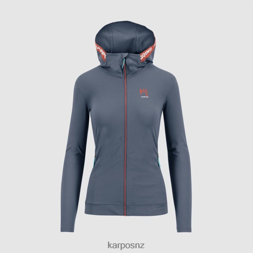 Fleece| VINTAGE INDIGO/HOT CORAL 0848P81143 Karpos EASYFRIZZ W FULL-ZIP HOODIE Women