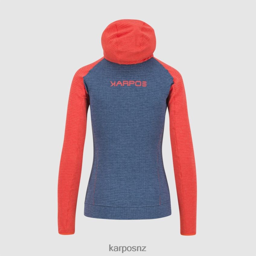 Fleece| VINTAGE INDIGO/HOT CORAL 0848P81165 Karpos AMBRIZZOLA W FULL-ZIP HOODIE Women