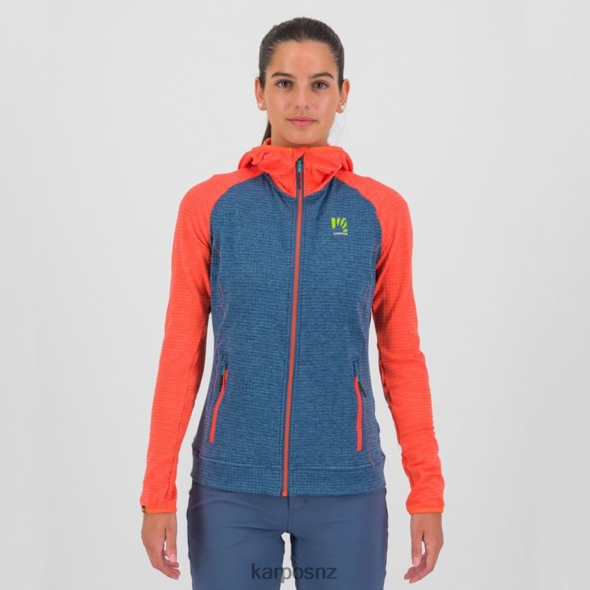 Fleece| VINTAGE INDIGO/HOT CORAL 0848P81165 Karpos AMBRIZZOLA W FULL-ZIP HOODIE Women