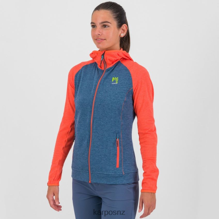 Fleece| VINTAGE INDIGO/HOT CORAL 0848P81165 Karpos AMBRIZZOLA W FULL-ZIP HOODIE Women