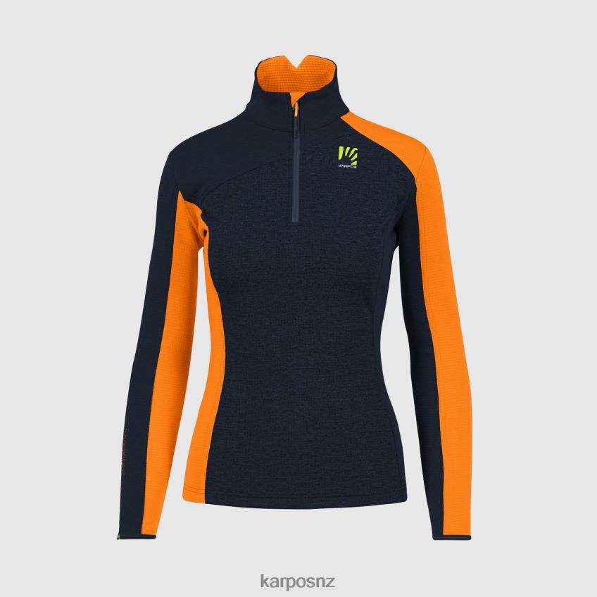 Fleece| VULCAN/VIBRANT ORANGE 0848P81199 Karpos FEDERA HALF-ZIP W FLEECE Women
